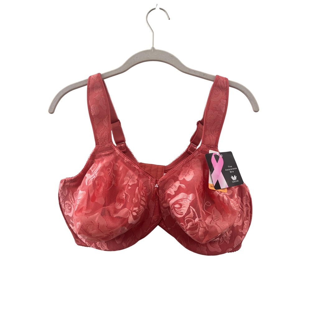 Lace Full Coverage Wacoal Awareness Bra Underwire 85567 44DD Coral Pink
